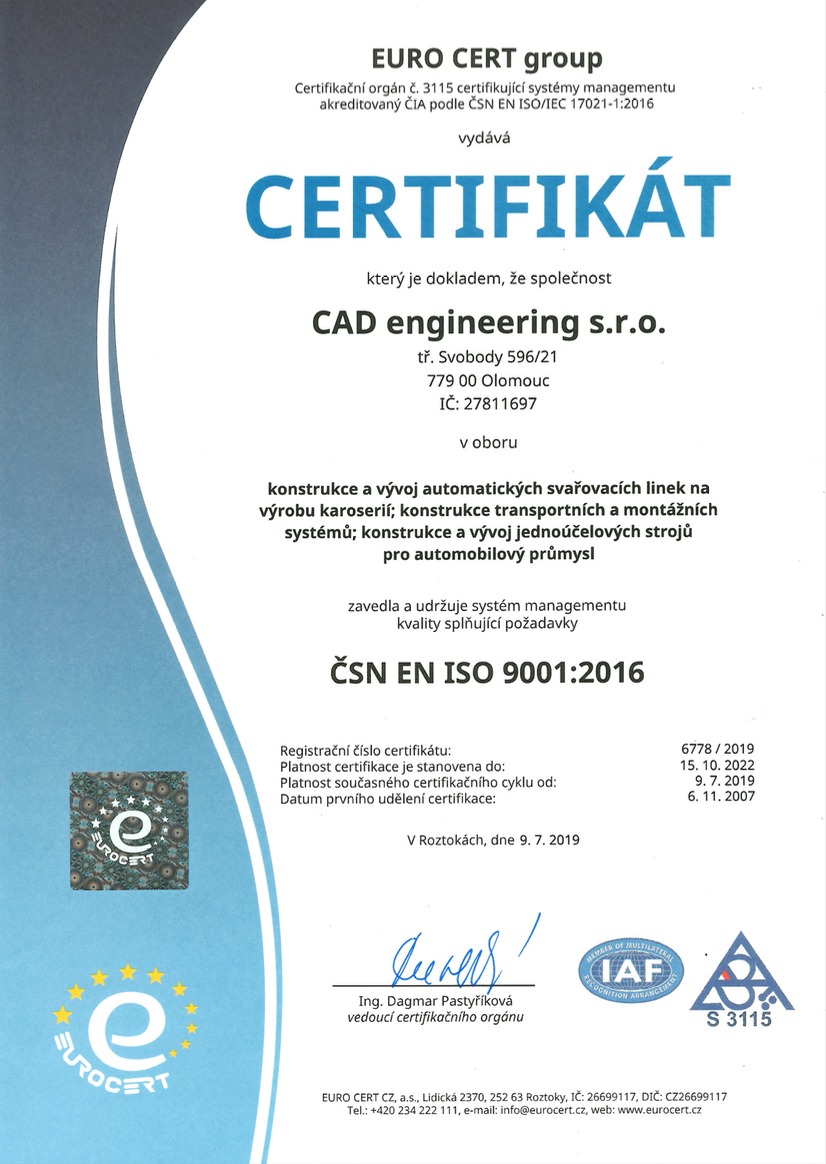 ČSN EN ISO 9001:2016